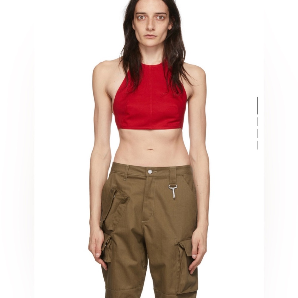 NWOT Reese Cooper Red Halter Crop Top